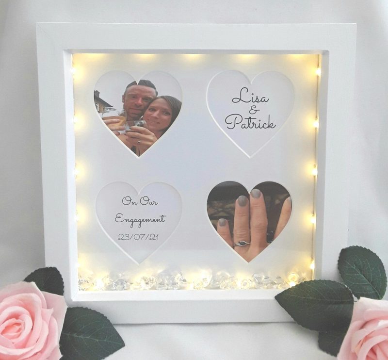Personalised Engagement Frame, Engagement Gift, Engagement LED Frame, Engagement Box Frame