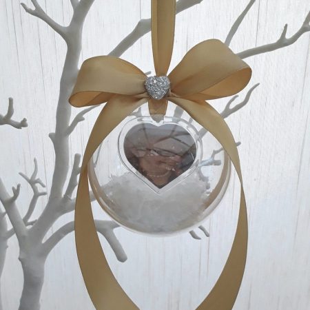 8cm Beautiful Personalised Loss Bauble,Remembrance Ornament,Memory Bauble,Memorial Bauble ,Christmas Memory Ornament,Snow bauble,Hanging memory bauble