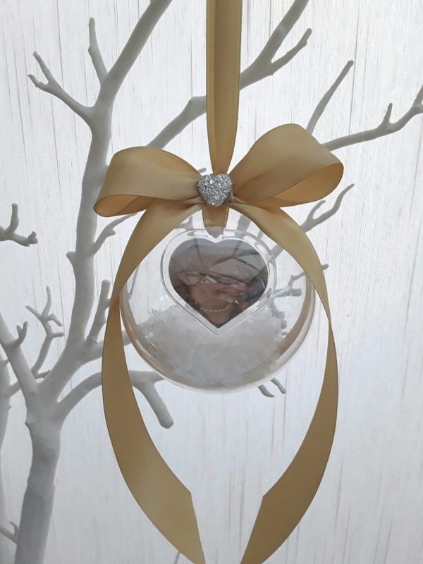 8cm Beautiful Personalised Loss Bauble,Remembrance Ornament,Memory Bauble,Memorial Bauble ,Christmas Memory Ornament,Snow bauble,Hanging memory bauble