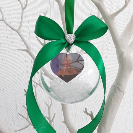 8cm Beautiful Personalised Loss Bauble,Remembrance Ornament,Memory Bauble,Memorial Bauble ,Christmas Memory Ornament,Snow bauble,Hanging memory bauble