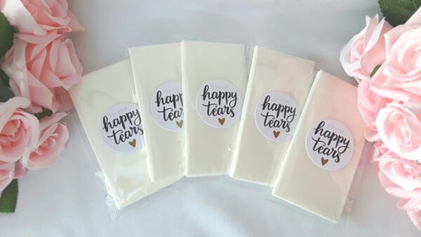 Wedding Happy tears tissues, wedding happy tears tissues, wedding guest tissues, wedding tissue pkt