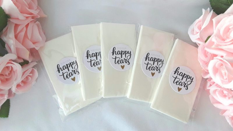 Wedding Happy tears tissues, wedding happy tears tissues, wedding guest tissues, wedding tissue pkt