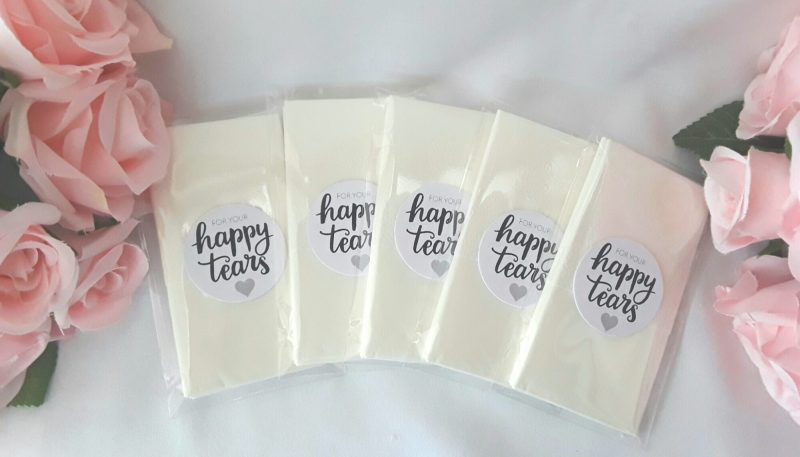 Wedding Happy tears tissues, wedding happy tears tissues, wedding guest tissues, wedding tissue pkt