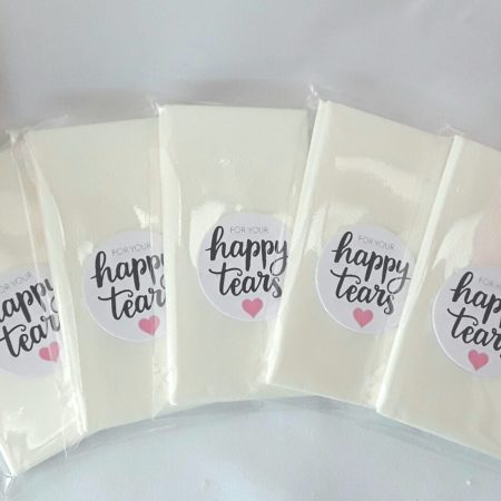 Wedding Happy tears tissues, wedding happy tears tissues, wedding guest tissues, wedding tissue pkt