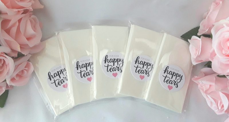 Wedding Happy tears tissues, wedding happy tears tissues, wedding guest tissues, wedding tissue pkt