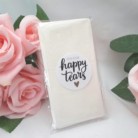 Wedding Happy tears tissues, wedding happy tears tissues, wedding guest tissues, wedding tissue pkt