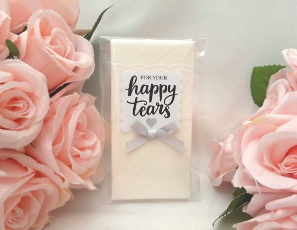 Wedding Happy tears tissues, wedding happy tears tissues, wedding guest tissues, wedding tissue pkt