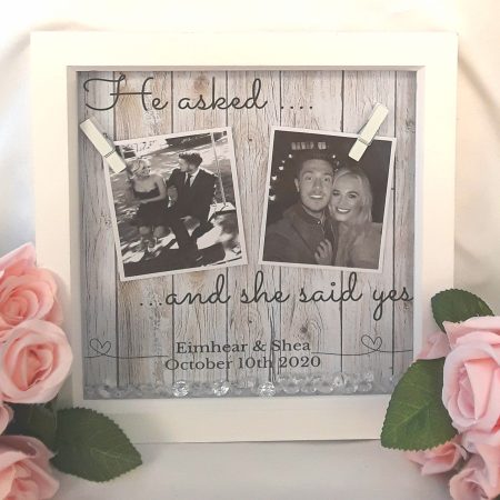 Personalised Engagement Frame, Engagement Gift, Engagement LED Frame, Engagement Box Frame
