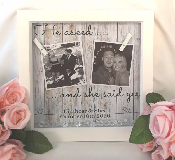 Personalised Engagement Frame, Engagement Gift, Engagement LED Frame, Engagement Box Frame