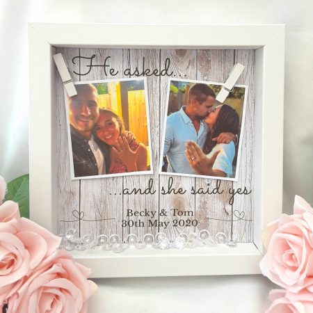 Personalised Engagement Frame, Engagement Gift, Engagement LED Frame, Engagement Box Frame