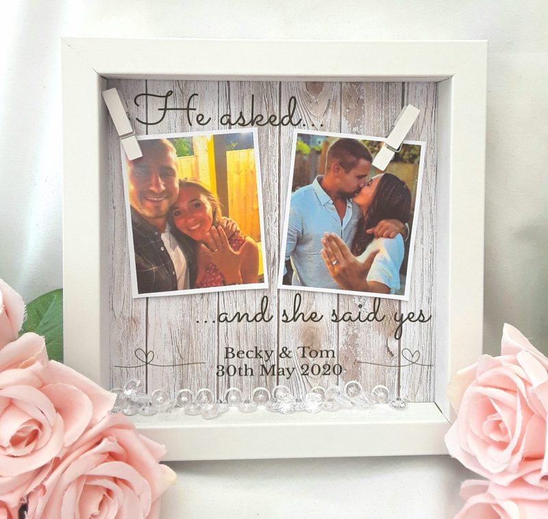 Personalised Engagement Frame, Engagement Gift, Engagement LED Frame, Engagement Box Frame