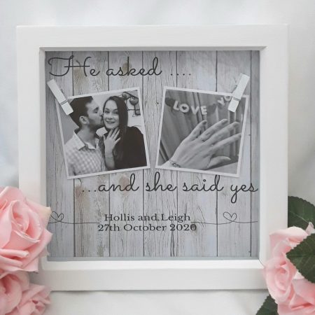 Personalised Engagement Frame, Engagement Gift, Engagement LED Frame, Engagement Box Frame