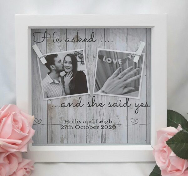 Personalised Engagement Frame, Engagement Gift, Engagement LED Frame, Engagement Box Frame