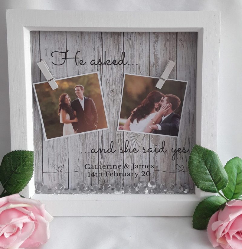 Personalised Engagement Frame, Engagement Gift, Engagement LED Frame, Engagement Box Frame