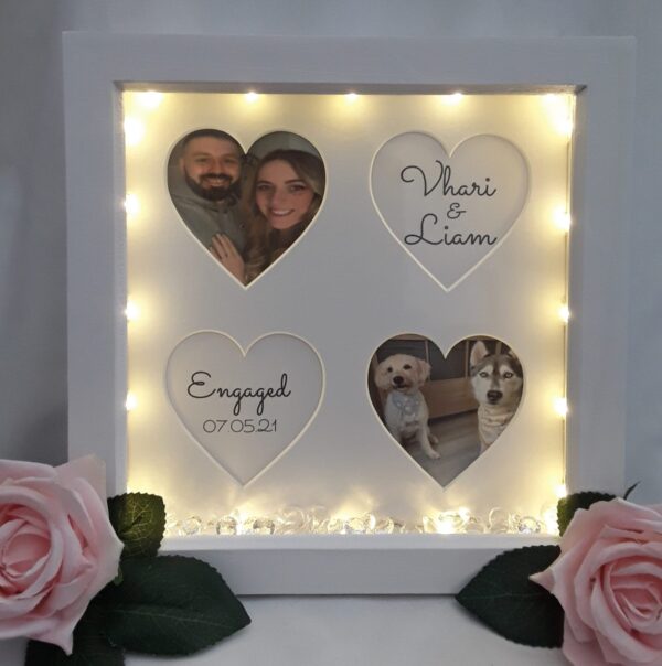 Personalised Engagement Frame, Engagement Gift, Engagement LED Frame, Engagement Box Frame