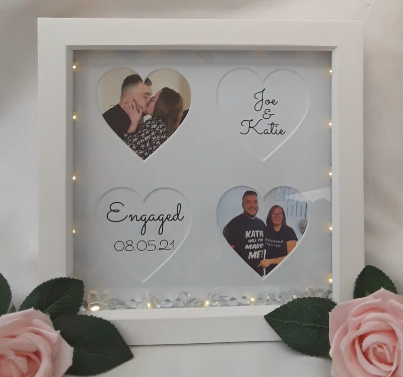 Personalised Engagement Frame, Engagement Gift, Engagement LED Frame, Engagement Box Frame