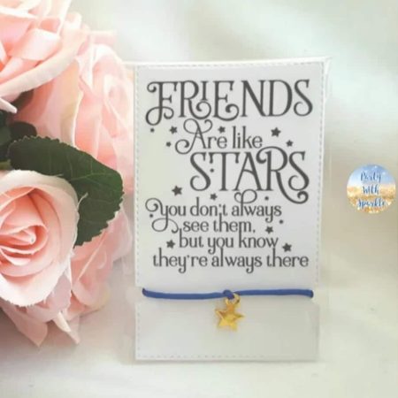 Friend Wish Bracelet,Friend Cord Bracelet,Friend Gift,Friends are like stars Bracelet,Star Bracelet,Star Charm Bracelet
