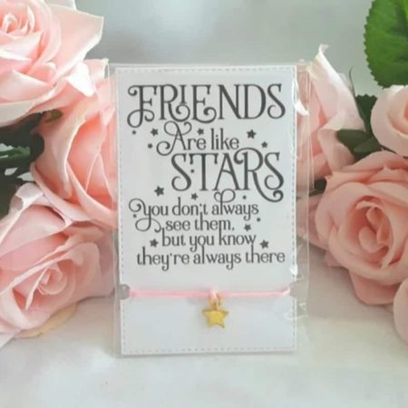 Friend Wish Bracelet,Friend Cord Bracelet,Friend Gift,Friends are like stars Bracelet,Star Bracelet,Star Charm Bracelet