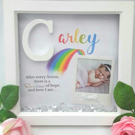Personalised Rainbow Baby Frame,rainbow nursery decor,baby keepsake frame,new baby frame,new baby gift,rainbow frame,initial frame