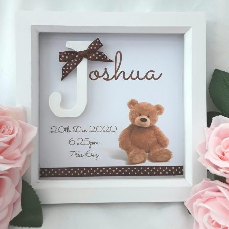 Teddy Frame,Personalised New baby frame,baby girl frame,baby boy frame,nursery decor,baby keepsake frame,new baby gift