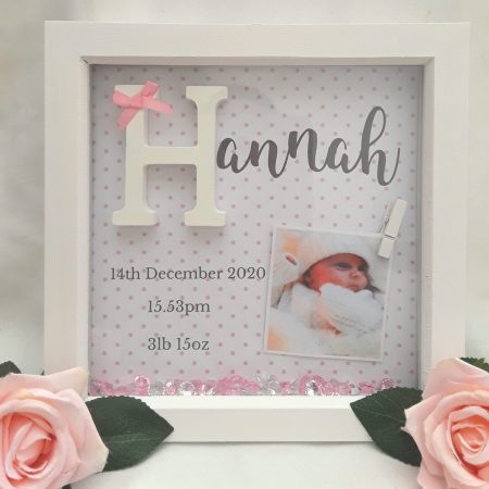 New Baby Frame, New Baby Gift, Baby Girl Frame, Baby Keepsake Frame, Baby Girl Nursery Decor