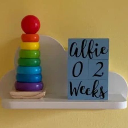 Milestone Baby Wood Blocks, wood blocks, painted milestone blocks, painted name blocks