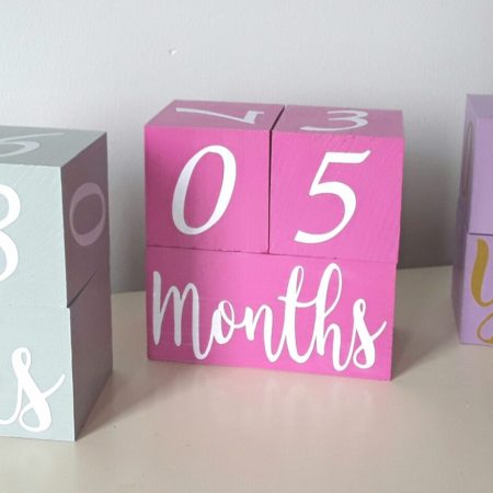 Milestone Baby Wood Blocks, wood blocks, painted milestone blocks, painted blocks
