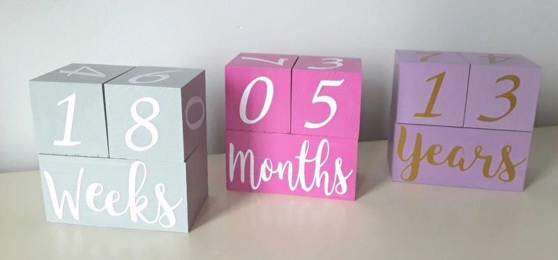 Milestone Baby Wood Blocks, wood blocks, painted milestone blocks, painted blocks