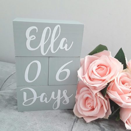 Milestone Baby Wood Blocks, wood name blocks, painted milestone blocks, painted name blocks