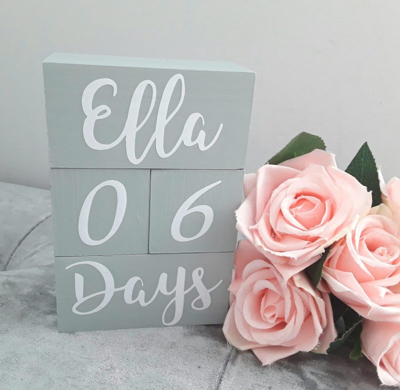 Milestone Baby Wood Blocks, wood name blocks, painted milestone blocks, painted name blocks