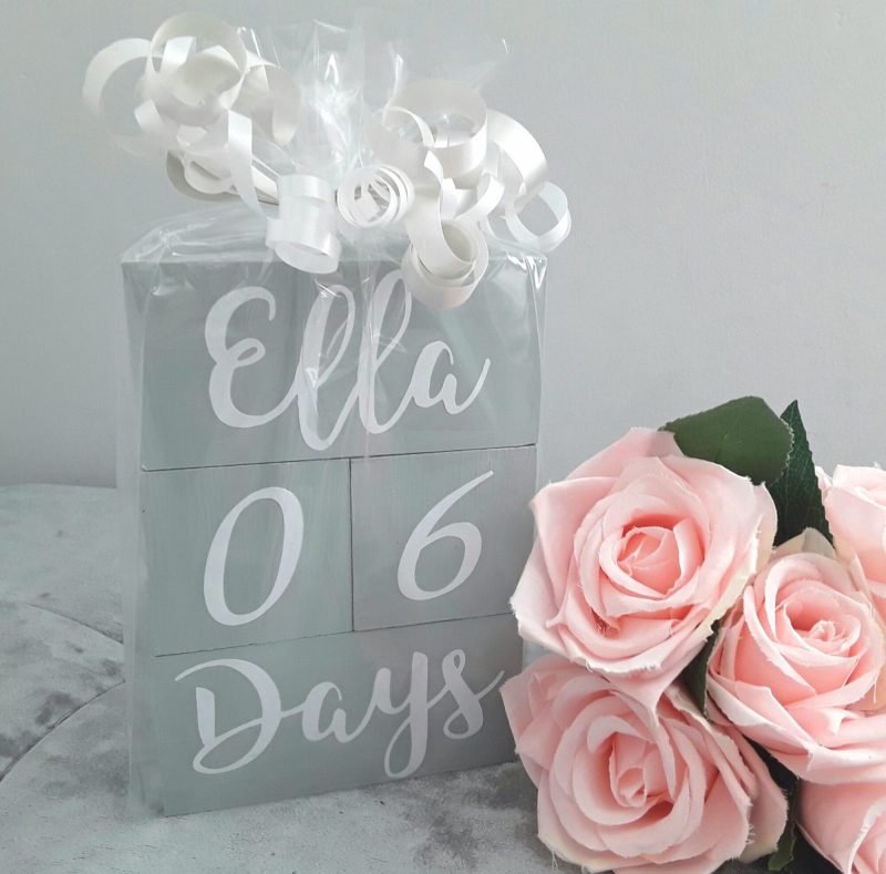 Milestone Baby Wood Blocks, wood name blocks, painted milestone blocks, painted name blocks