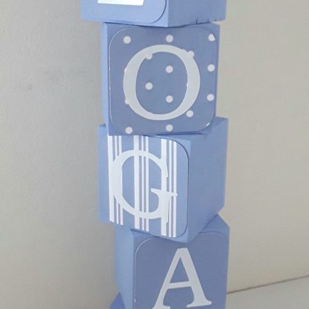 Handpainted wood baby name blocks, 6 colours, 3 block sizes