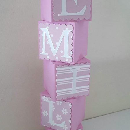 Handpainted wood baby girl name blocks, New baby gift, baby shower gift,6 colours, 3 block sizes