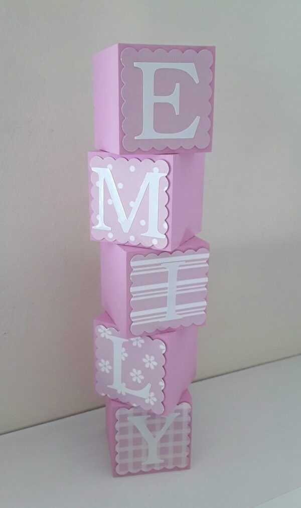 Handpainted wood baby girl name blocks, New baby gift, baby shower gift,6 colours, 3 block sizes