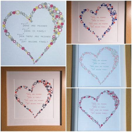 Friends Family Framed Quote - Heart Shape