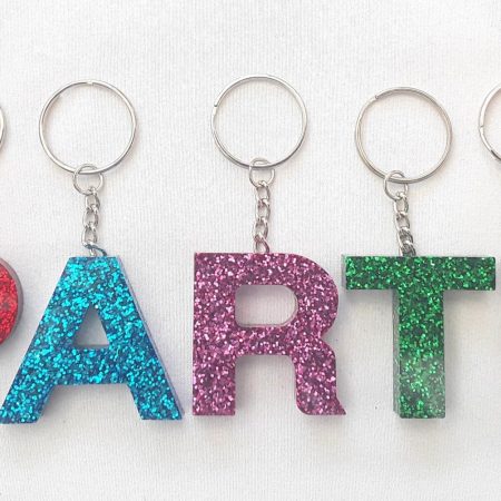 Resin initial keyring, resin glitter initial keyring,resin initial keychain, resin letter keyring, resin letter keychain