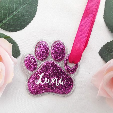 Personalised resin paw print,new dog gift,resin glitter paw print,resin pet loss gift,resin pet loss tree decor, resin rear view mirror paw print,dog hanging decoration,personalised paw print,personalised pet memory hanging decor,pet christmas decor,pet lover gift,dog owner gift