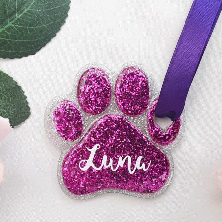 Personalised resin paw print,new dog gift,resin glitter paw print,resin pet loss gift,resin pet loss tree decor, resin rear view mirror paw print,dog hanging decoration,personalised paw print,personalised pet memory hanging decor,pet christmas decor,pet lover gift,dog owner gift