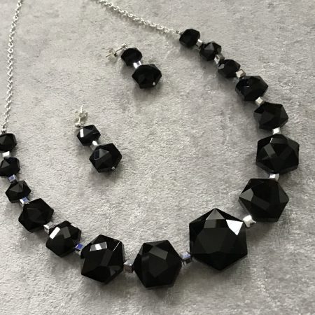 Black Art Deco style jewellery set