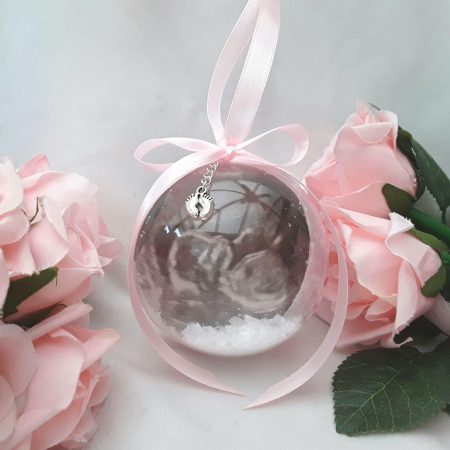 6cm Beautiful Personalised Baby Scan Bauble, Bumps 1st Christmas Bauble, Personalised Bump Ch
