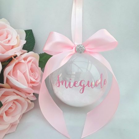 8cm Beautiful Personalised Snow Bauble, Memorial Bauble, Personalised Christmas Memory Bauble