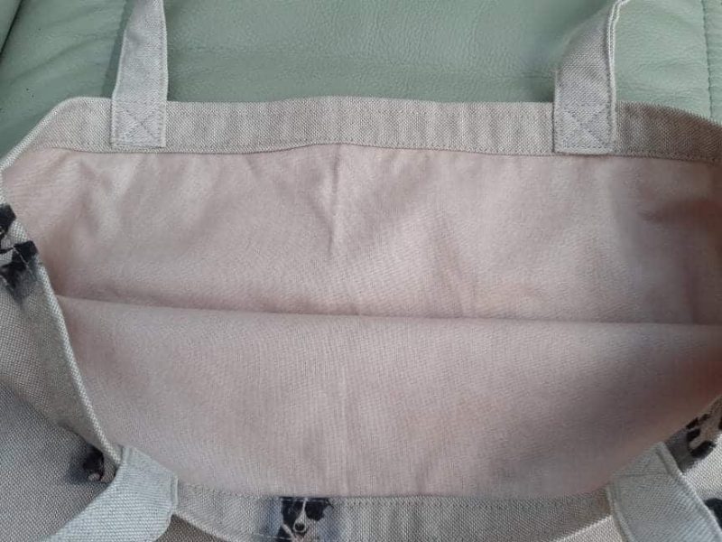 Handmade Large Lined Collie Dog (Black & White) Shopping/Tote/Everyday Bag