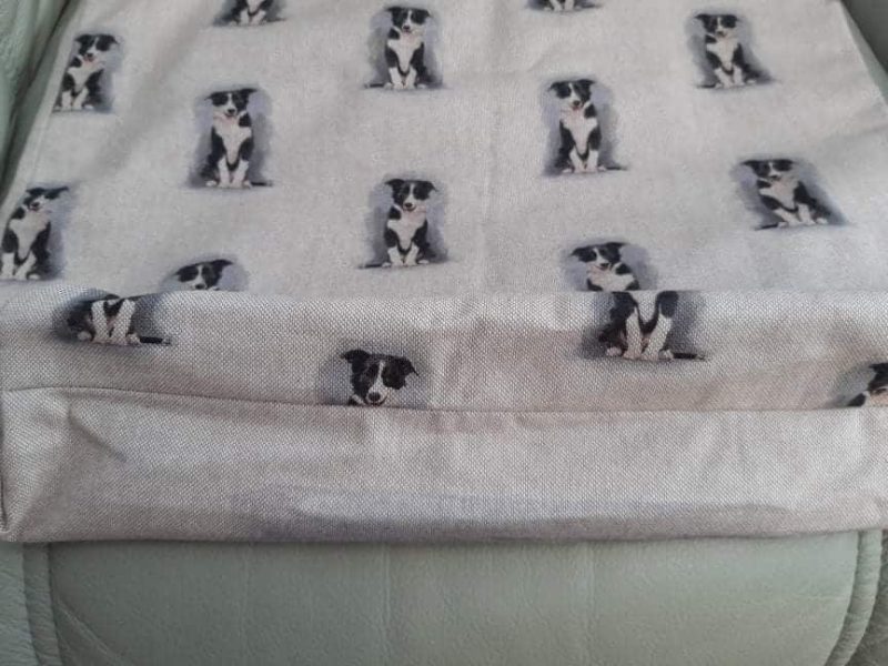 Handmade Large Lined Collie Dog (Black & White) Shopping/Tote/Everyday Bag