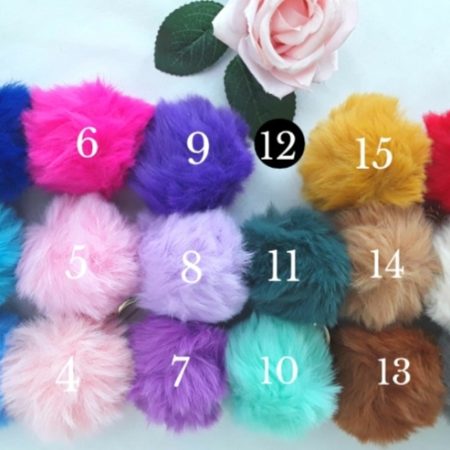 7cm Personalised resin keyring, charm, Pom pom Initial keychain, Pom pom initial bag charm