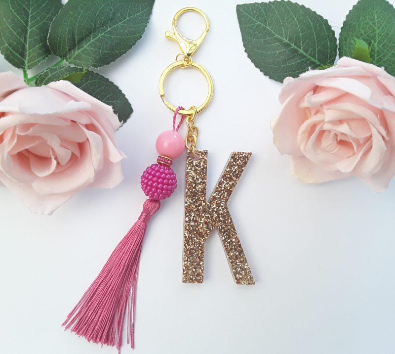 7cm Personalised resin keyring, resin glitter initial keyring,resin initial keychain,resin initial bag charm, resin letter keyring, resin letter keychain, bag charm