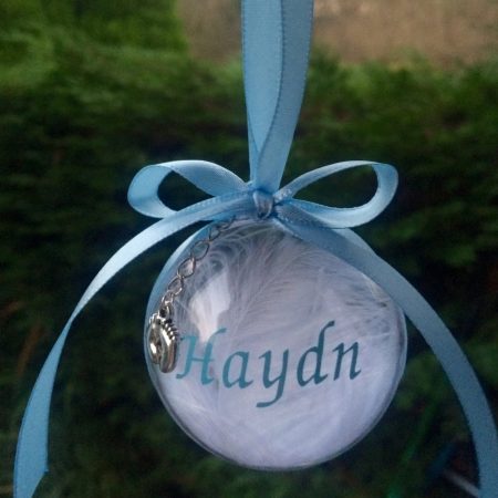 6cm Beautiful Baby Loss Bauble,Memorial Bauble, Personalised Christmas Memory Bauble, Baby Loss Feat - Image 4