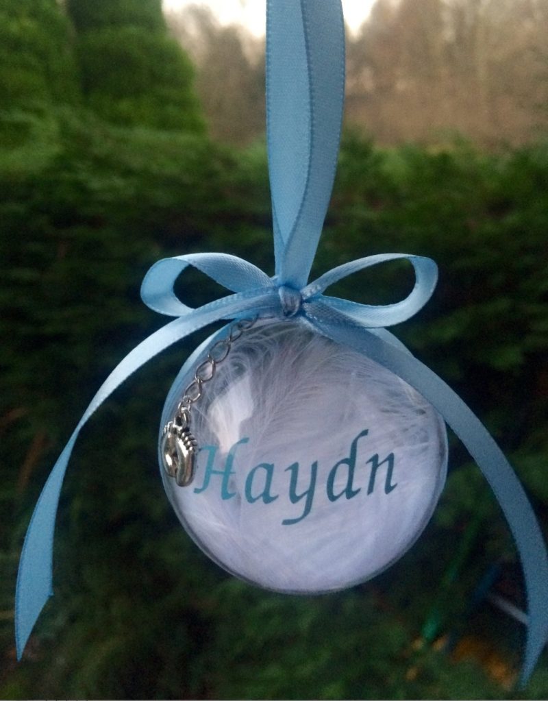 6cm Beautiful Baby Loss Bauble,Memorial Bauble, Personalised Christmas Memory Bauble, Baby Loss Feat