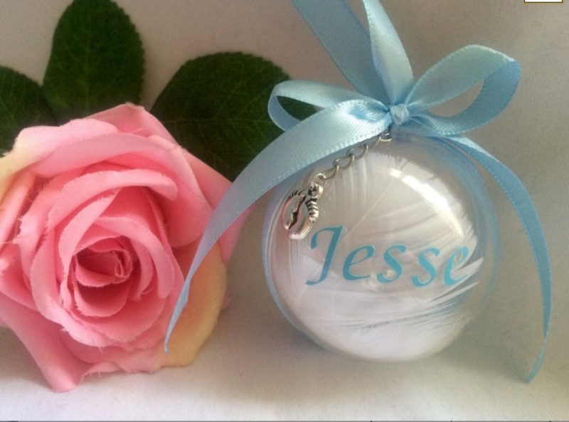 6cm Beautiful Baby Loss Bauble,Memorial Bauble, Personalised Christmas Memory Bauble, Baby Loss Feat