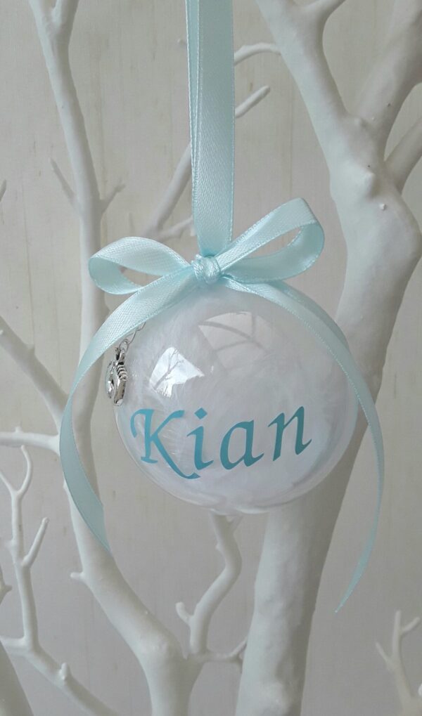 6cm Beautiful Baby Loss Bauble,Memorial Bauble, Personalised Christmas Memory Bauble, Baby Loss Feat