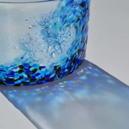 Fused glass Crashing Wave freestanding curve